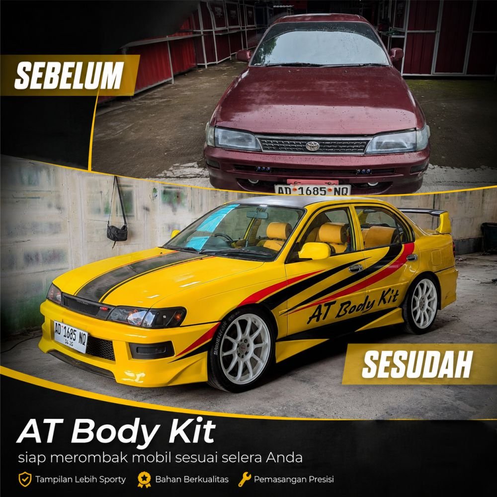 Sebelum dan sesudah modifikasi mobil AT Body Kit